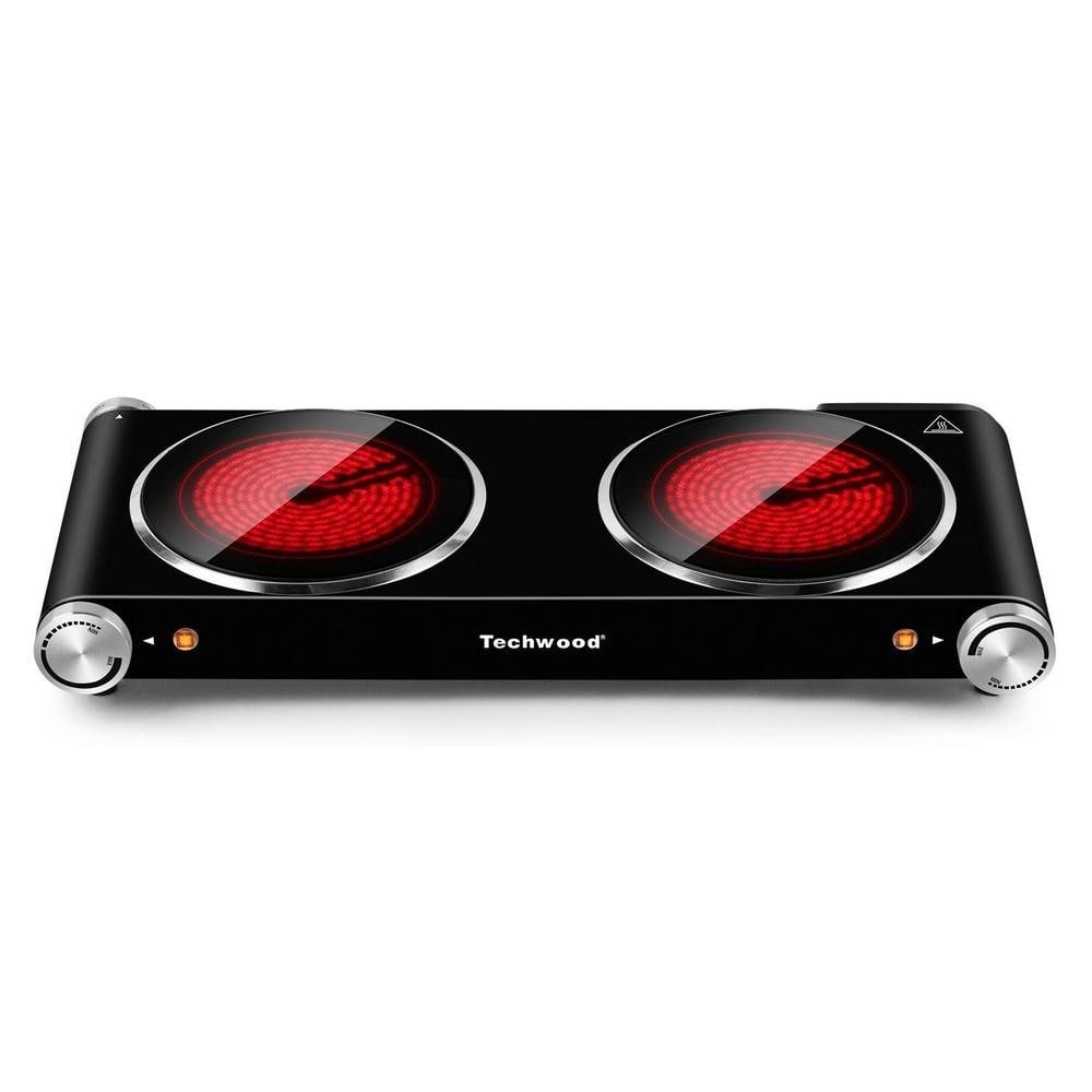 Edendirect Portable 2-Burner 7.1 in. Silver Electric Hot Plate 1800-Watt  Dual Control Countertop Infrared Electric Stove FYDQCMIPXYC180S - The Home  Depot