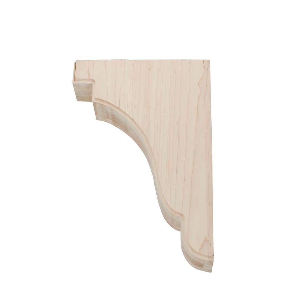 10" Unfinished Alder Wood Traditional Bracket Corbel