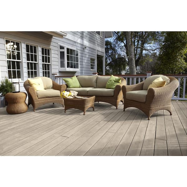 5 gal. #ST-157 Navajo White Semi-Transparent Waterproofing Exterior Wood Stain and Sealer