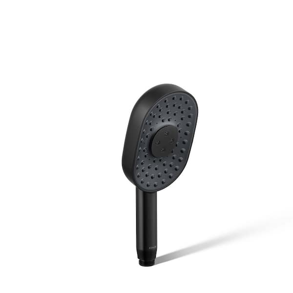 KOHLER Statement 3-Spray Patterns with 1.75 GPM 3.63 in. Wall Mount Handheld Shower Head in Matte Black