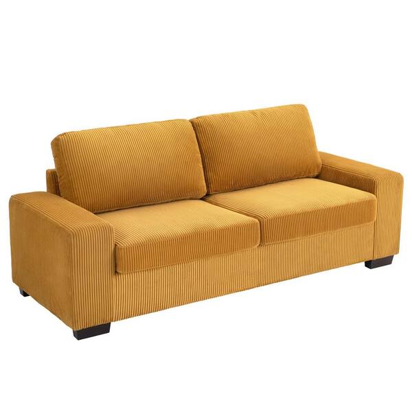 ファブリック 2seaters Sofa Uixe 80 in. Square Arm Corduroy Fabric Upholstered Rectangle 2