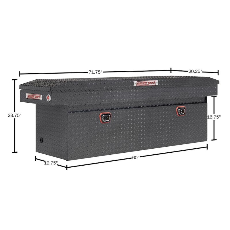 72 in. Gray Aluminum Full Size Deep Crossover Truck Tool Box