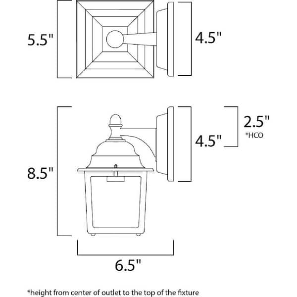 Side Door 5.5 in. W 1-Light Black Outdoor Wall Lantern Sconce