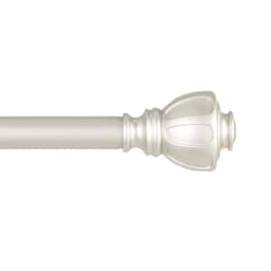 Ronaldo 66 in. - 120 in. Adjustable Length 1 in. Dia Single Curtain Rod Kit in Matte Nickel with Finial