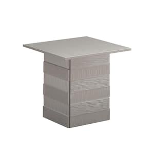 SignatureHome Madison 24 in. W White-Grey Finish Square Top Wood End Table with Pedestal Base Type. ( 24Lx24Wx22H)