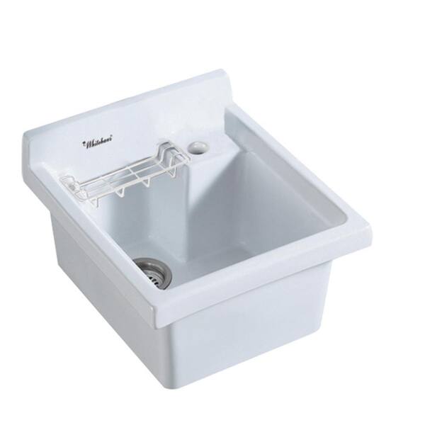 Whitehaus Collection All-in-One Drop-in Vitreous China 24 in. 1-Hole Single Bowl Kitchen Sink in White
