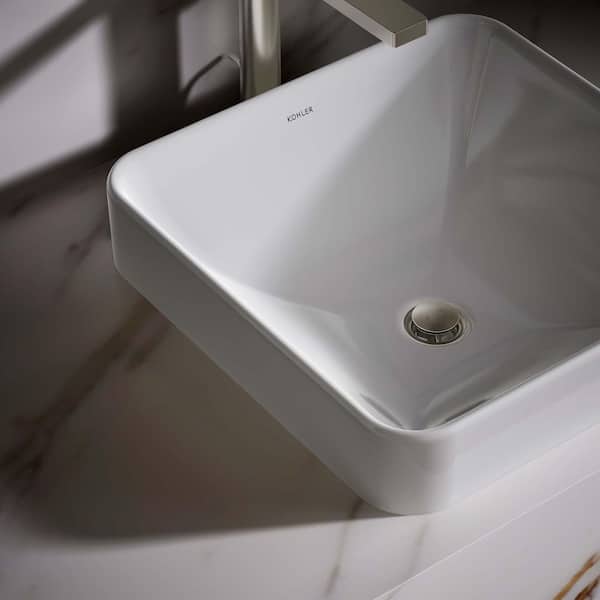 KOHLER Vox 16 in. Square Vitreous China Vessel Sink in White