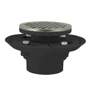 2 in. x 3 in. PVC Shower Drain/Floor Drain with 4 in. Chrome Plated Cast Round Strainer-Fits Over 2 in. Sch. 40 DWV Pipe