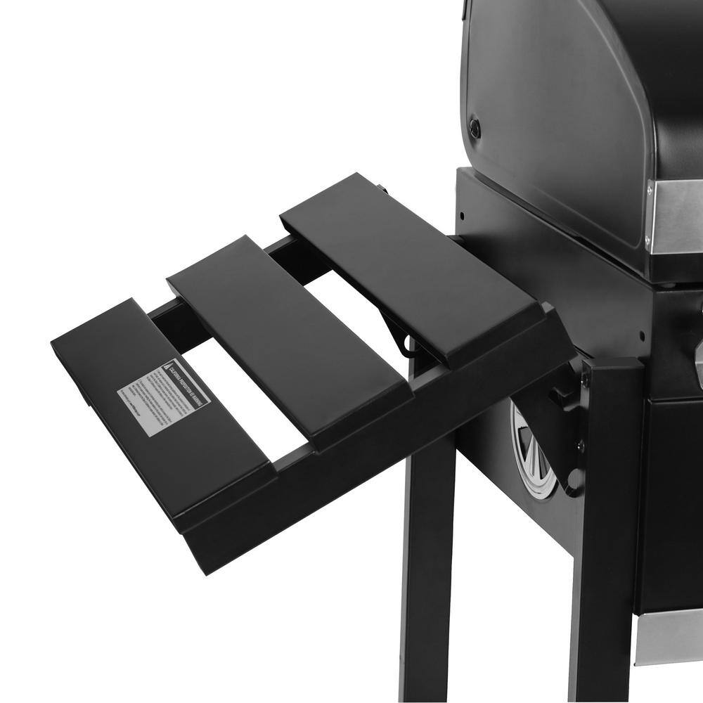 Royal Gourmet 24-Inch Black Barrel Charcoal Grill with Side Table