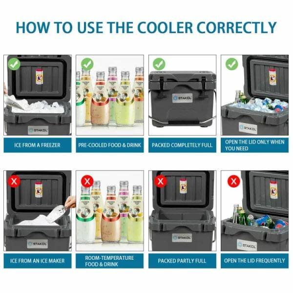 ITOPFOX 16 Qt 24-Can Capacity Portable Insulated Ice Cooler with 2