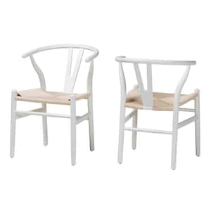 Paxton White and Beige Dining Chair (Set of 2)