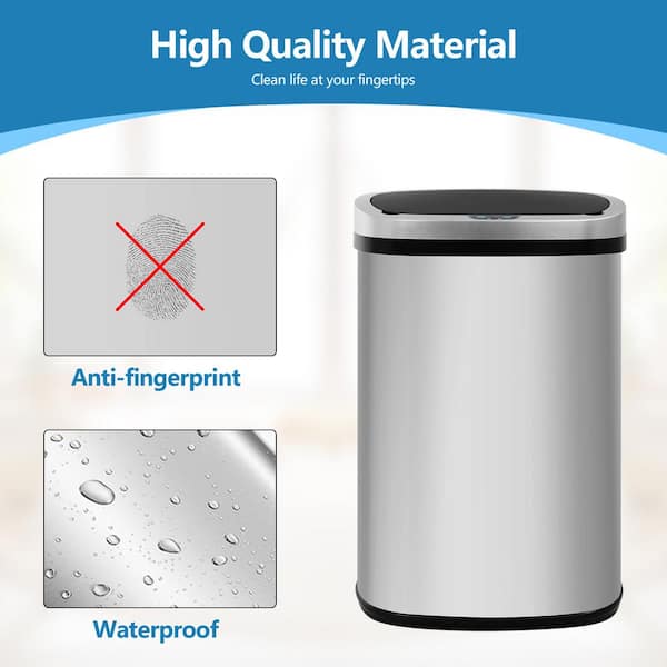  13 Gallon 50 Liter Kitchen Trash Can with Touch-Free & Motion  Sensor Lid, Automatic Plastic Garbage Can, Touchless Trash Bin Automatic Trash  Can for Bedroom Bathroom Home Office : Industrial 