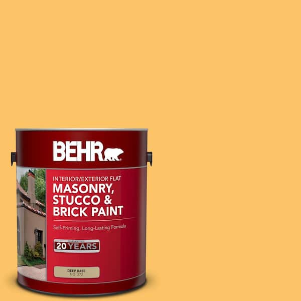 BEHR 1 gal. #PPU6-06 Honey Locust Flat Interior/Exterior Masonry, Stucco and Brick Paint