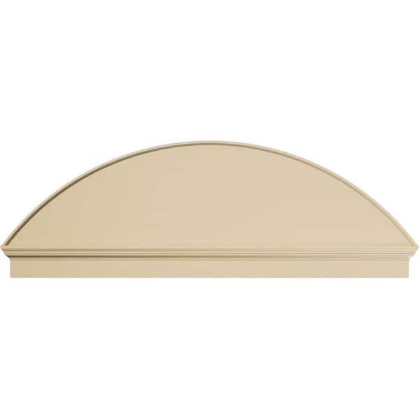Ekena Millwork 74-in. W x 25-3/8-in. H x 2-3/4-in. P Segment Arch Smooth Signature Urethane Combination Pediment, Primed Tan