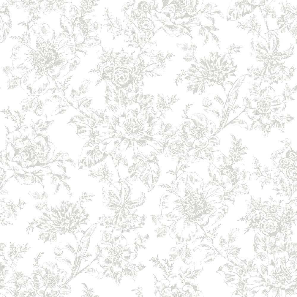 RoomMates Grey Wren Matte Vinyl Peel and Stick Wallpaper RMK12664RL