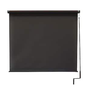 Moonstone Dark Brown Cordless Outdoor Patio Roller Shade 120 in. W x 96 in. L