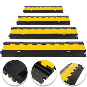 Guard Dog GD1X75-ST-B/B Polyurethane Heavy Duty 1 Channel Low Profile Cable Protector with Standard Ramp, Black Lid with Black Ramp, 36 Length