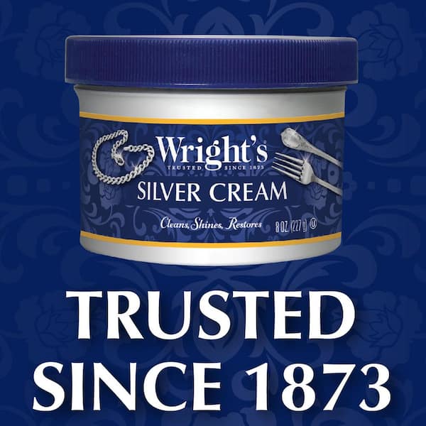 Wright's Silver Cleaner and Polish Cream - 8 Ounce - 2 Pack - Ammonia-Free  - Gently Clean and Remove Tarnish without Scratching 