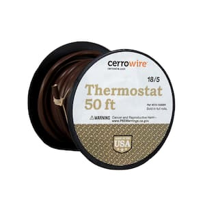 50 ft. 18/5 Brown Solid Copper CL2R Thermostat Wire