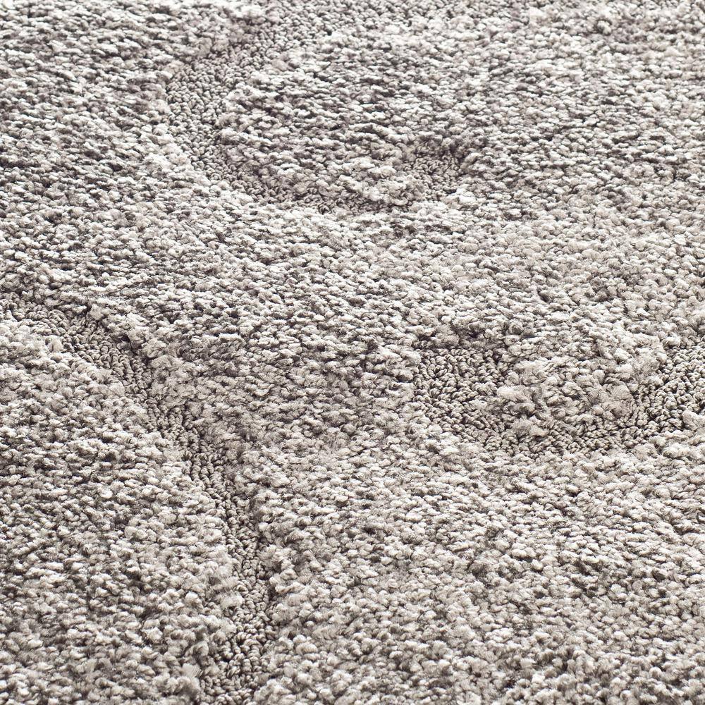 Gray Floral Shag Rectangular Synthetic Area Rug