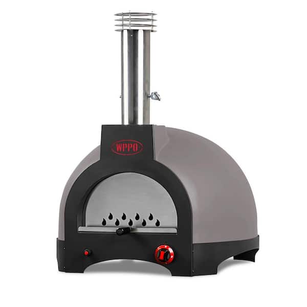WPPO Infinity 50 in. Wood/Gas Hybrid-2 Outdoor Pizza Oven in Nardo Gray