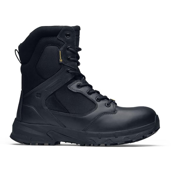 Unisex Defense Water Resistant 8 in. Work Boots - Composite Toe- Black Size 4.5(M)