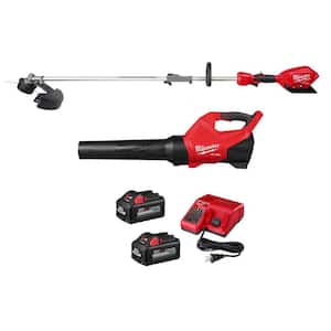 M18 FUEL 120 MPH 500 CFM 18V Brushless Cordless Handheld Blower w/Two 6.0 Ah Batteries, M18 FUEL String Trimmer, Charger