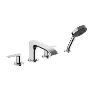 Vivenis 2-Handle Deck Mount Roman Tub Faucet  with Hand Shower in Chrome
