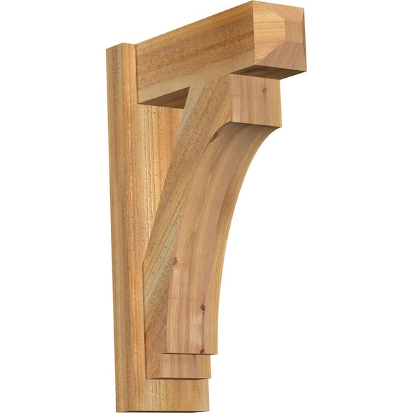 Ekena Millwork 6 in. x 24 in. x 16 in. Western Red Cedar Imperial Craftsman Rough Sawn Outlooker