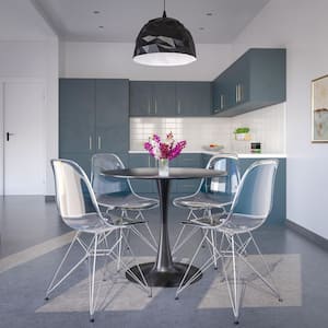 Leisuremod Cresco Modern Plastic Molded Dining Side Chair With