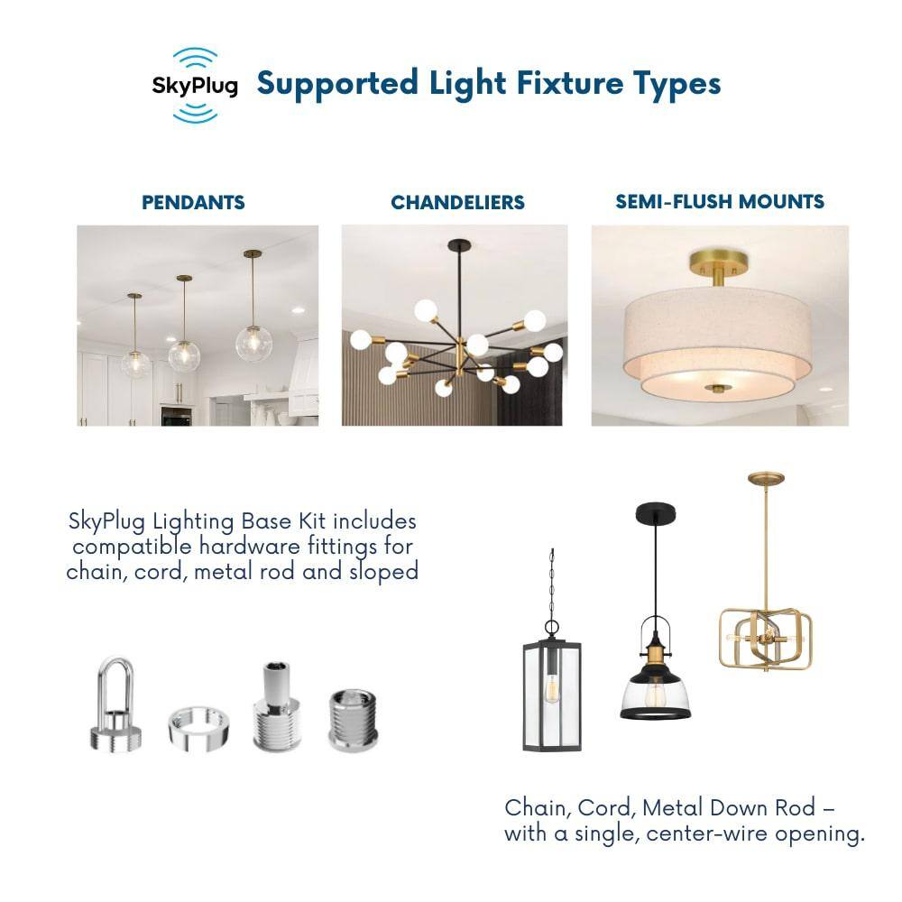 Brushed Nickel Plug & Play Lighting Base with LED Compatibility
