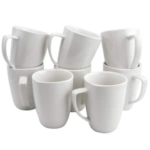 Zen Buffetware 12 oz. White Ceramic Mugs (Set of 8)
