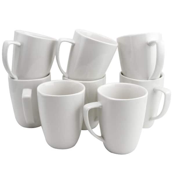 Gibson Home Zen Buffetware 12 oz. White Ceramic Mugs (Set of 8