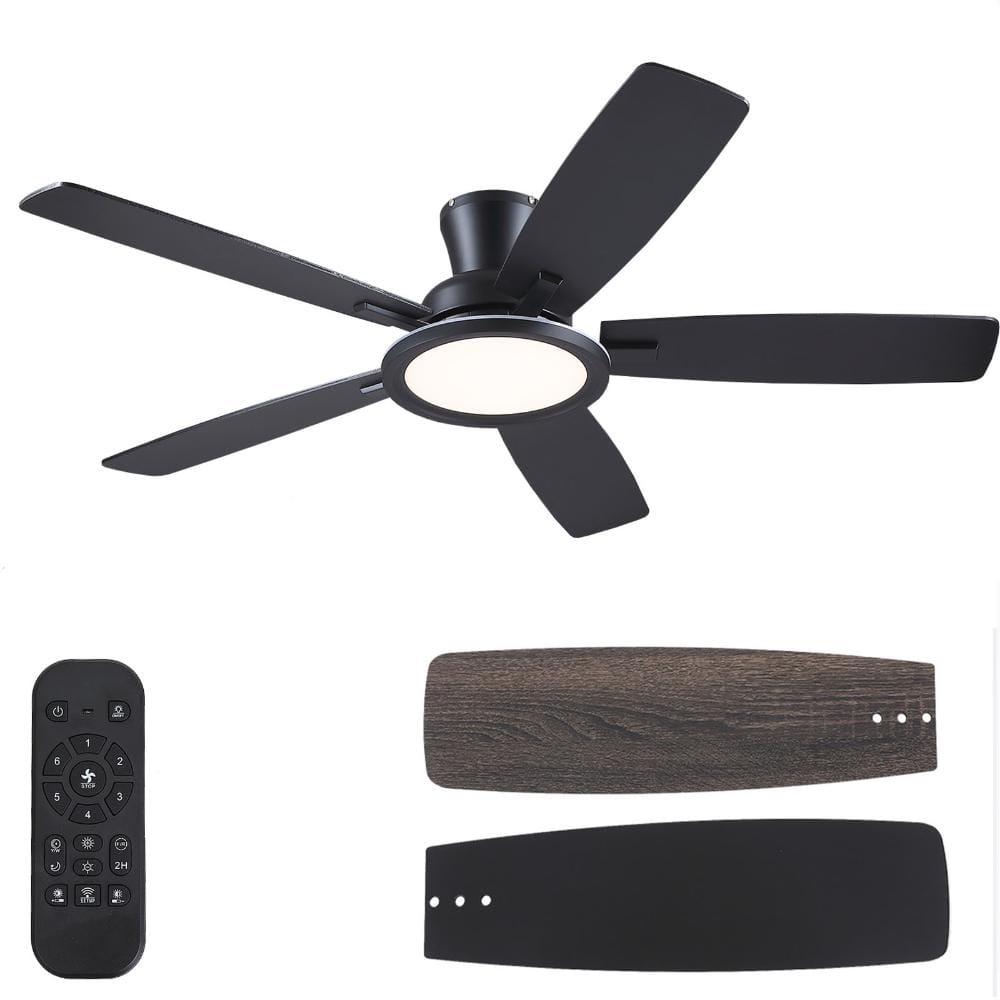 52-inch black ceiling fan with lights, comes with a remote, 6 speeds, suitable for living room and bedroom price history on PriceWatchPro