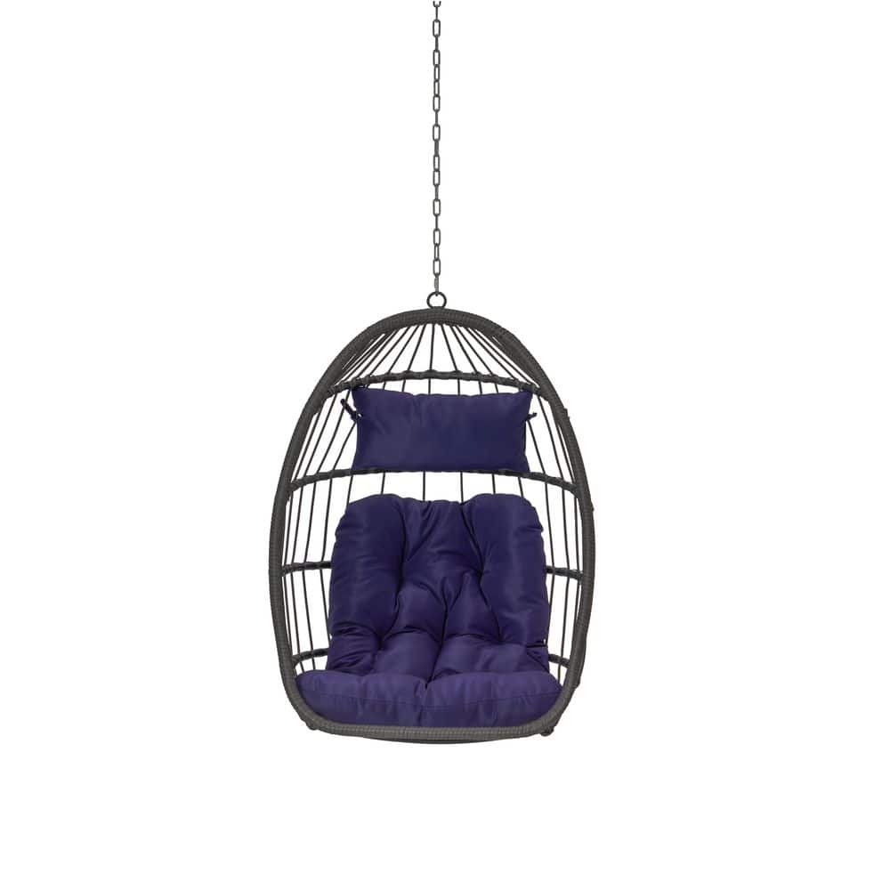 Wicker Outdoor Garden Rattan Egg Swing Chair Hanging Porch Swing Chair with