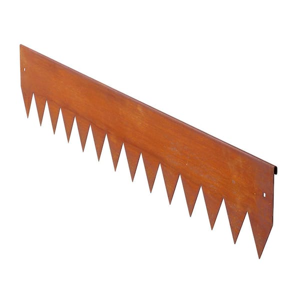 6-Pack Corten Steel Landscape Edging, 40 in. L x 6 in. W x 0.05 in. H, Metal Garden Border, Connecting Plates, Brown