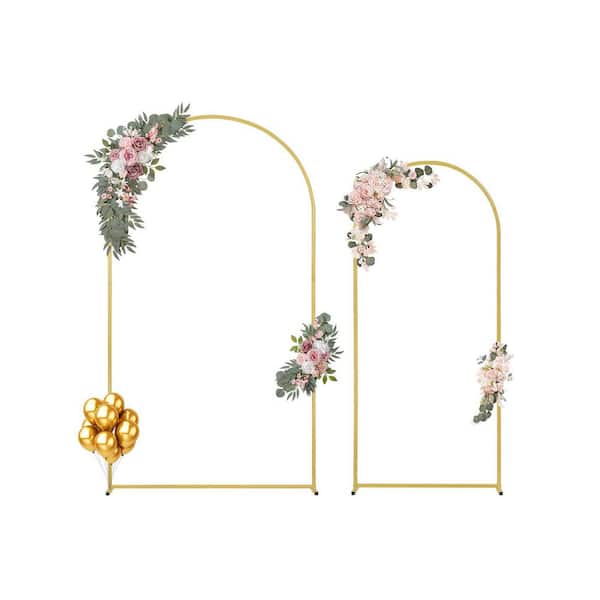 Wedding Arch Backdrop Stand, 86.4 in. x 48 in., 72 in. x 31.2 in. (Set of 2), Premium Metal, Arbor, Easy Assembly