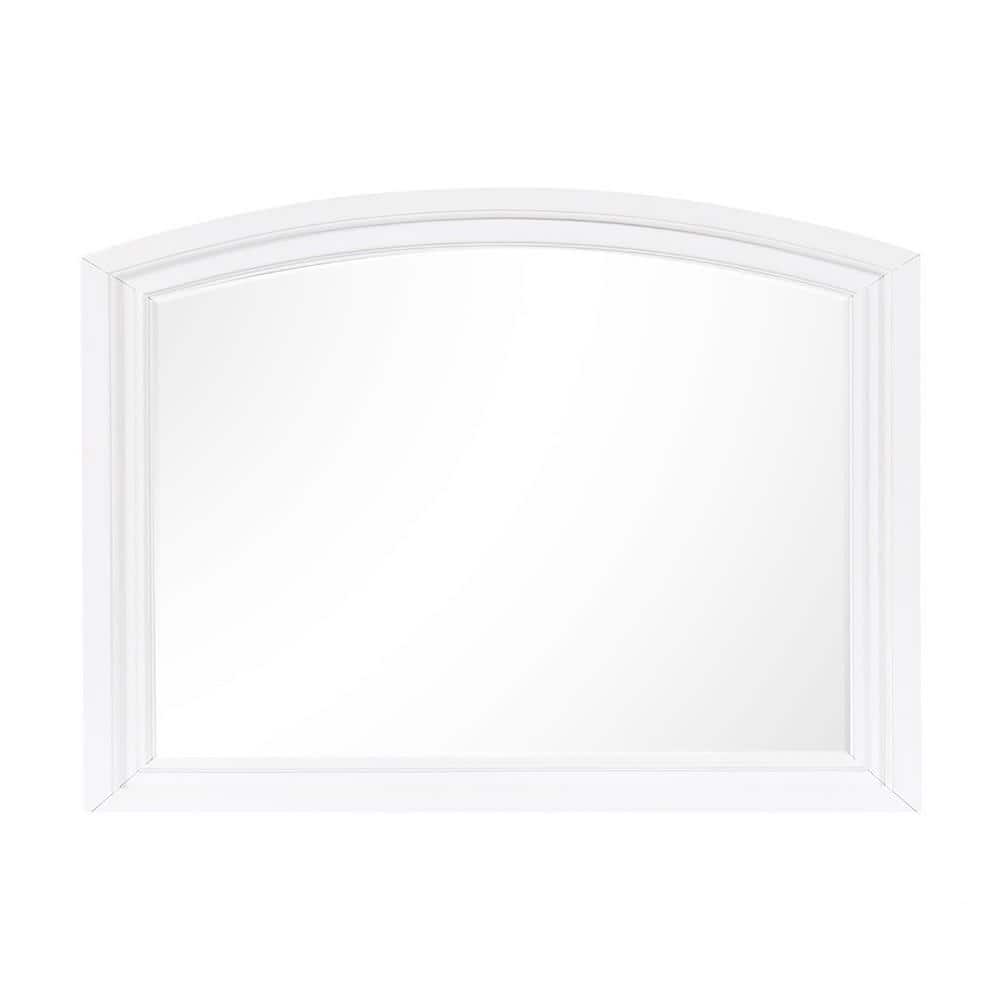 Meade 36 in. x 42 in. Modern Arch Framed White Dresser Mirror