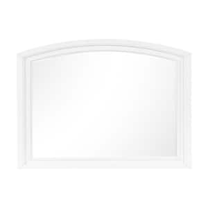 Meade 36 in. x 42 in. Modern Arch Framed White Dresser Mirror