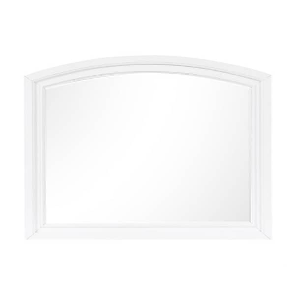 Meade 36 in. x 42 in. Modern Arch Framed White Dresser Mirror