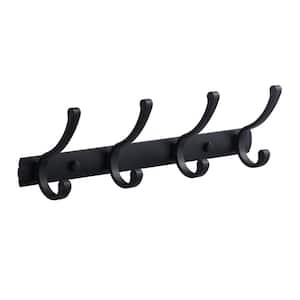 Quadruple J-Hook Robe/Towel Hook in Matte Black