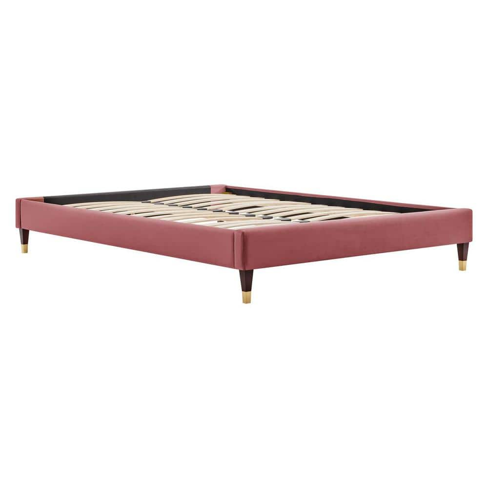 MODWAY Harlow Dusty Rose Pink Velvet Full Performance Platform Bed ...