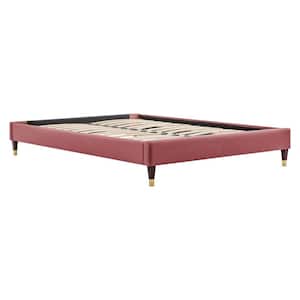 Harlow Dusty Rose Pink Velvet Full Performance Platform Bed Frame