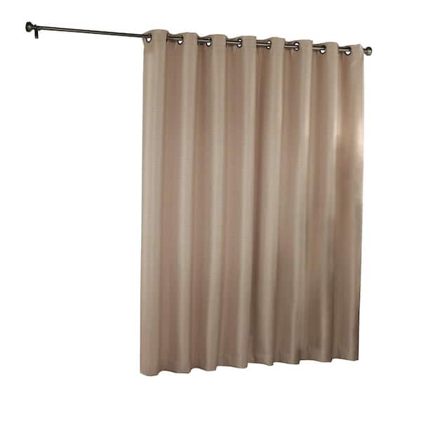 Eclipse Bryson Thermaweave Wheat Solid Polyester 100 in. W x 84 in. L Room Darkening Single Grommet Top Door Panel