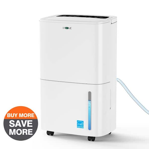 150 pt. 7,000 sq.ft. Portable Dehumidifier in White with Built-in Pump, Dual-Filter, Variable Speeds, Continuous Run