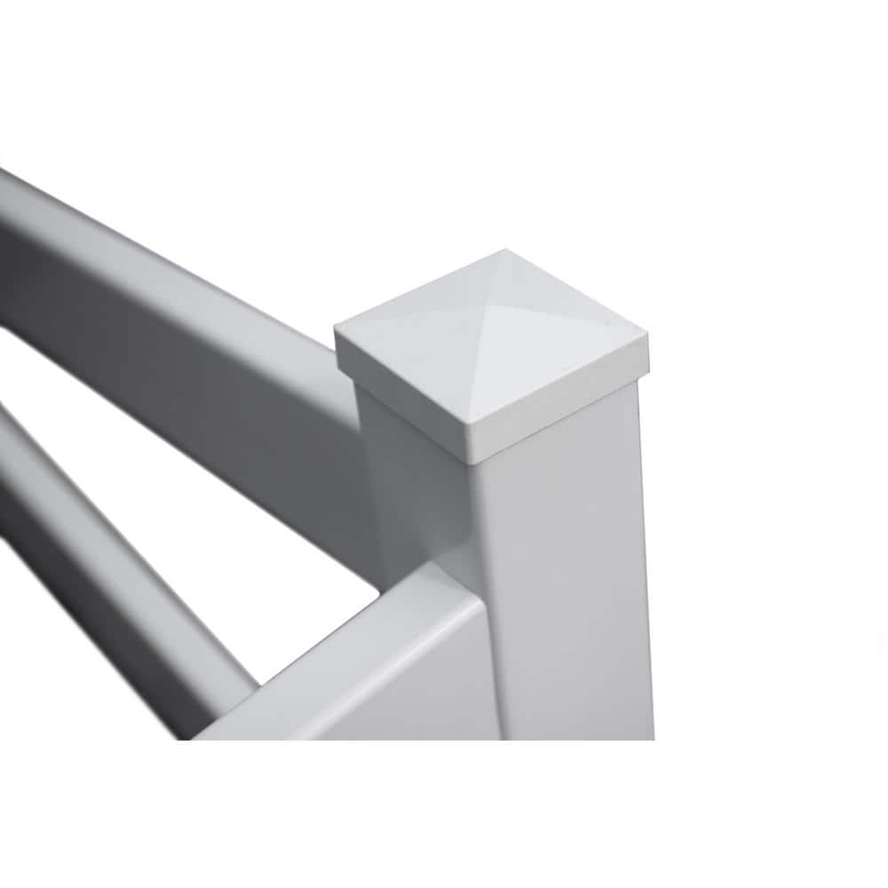 Vita 3 ft x 5 ft White Vinyl Split Rail Corner Fence