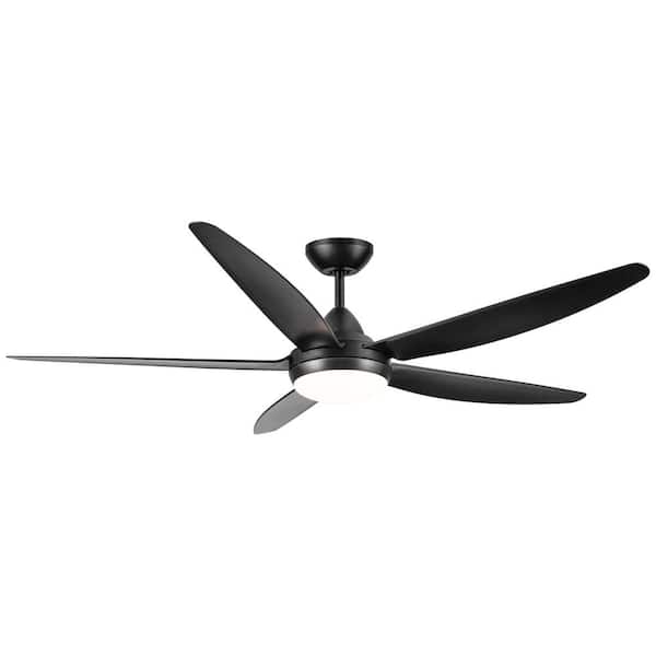 MODERN HABITAT LuxeAir 56 in. Indoor/Outdoor Black Ceiling Fan with LED Light Bulbs and Remote Control