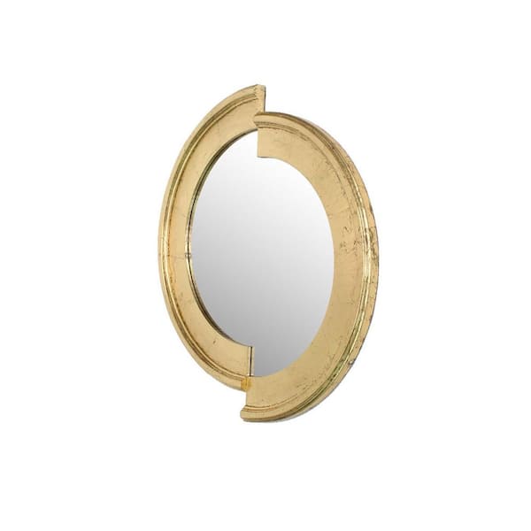 HomeRoots Mariana 2 in. x 27 in. Classic Irregular Framed Gold Vanity Mirror