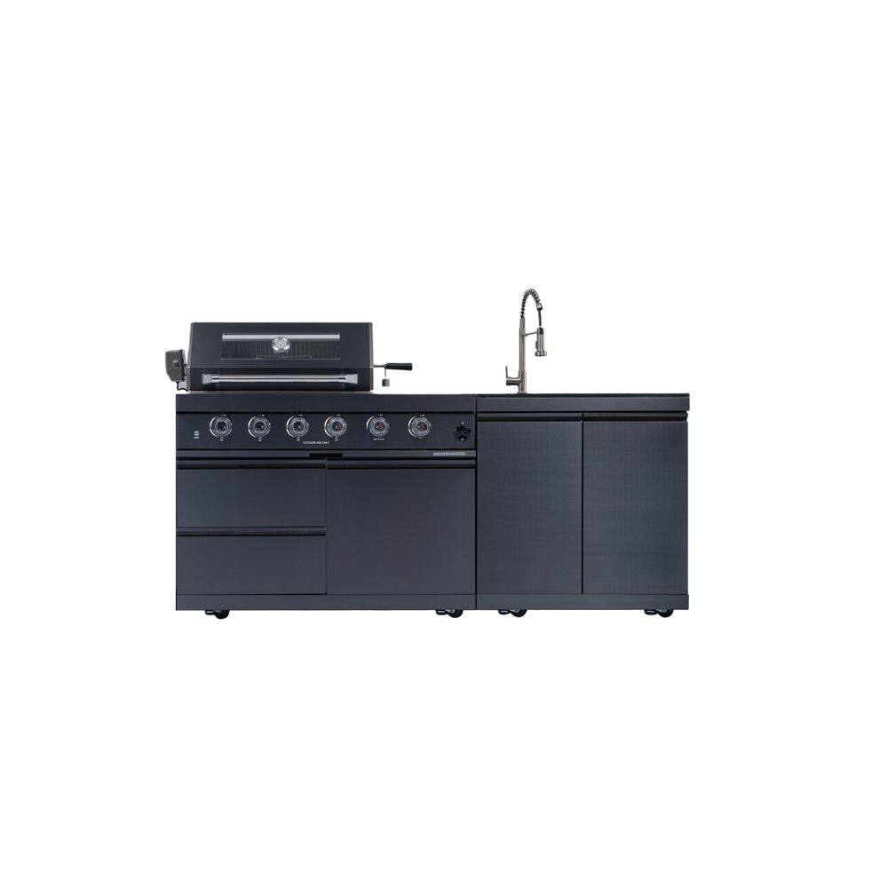 46 in. Deluxe 4-Burner 72000BTU BBQ Propane Grill Island. Stainless Steel Rotisserie, Sink, Black price history on PriceWatchPro