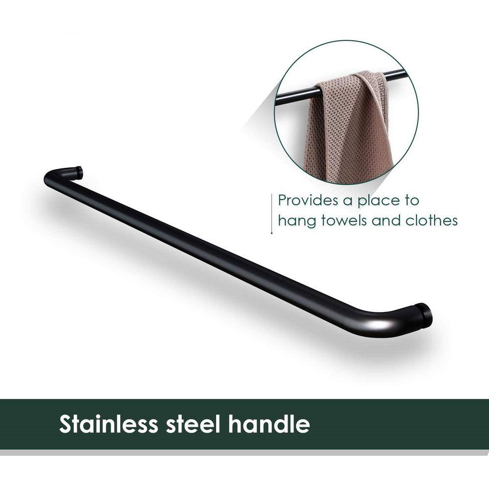48'' Matte Black Semi-Frameless Sliding Shower Door with Clear Glass